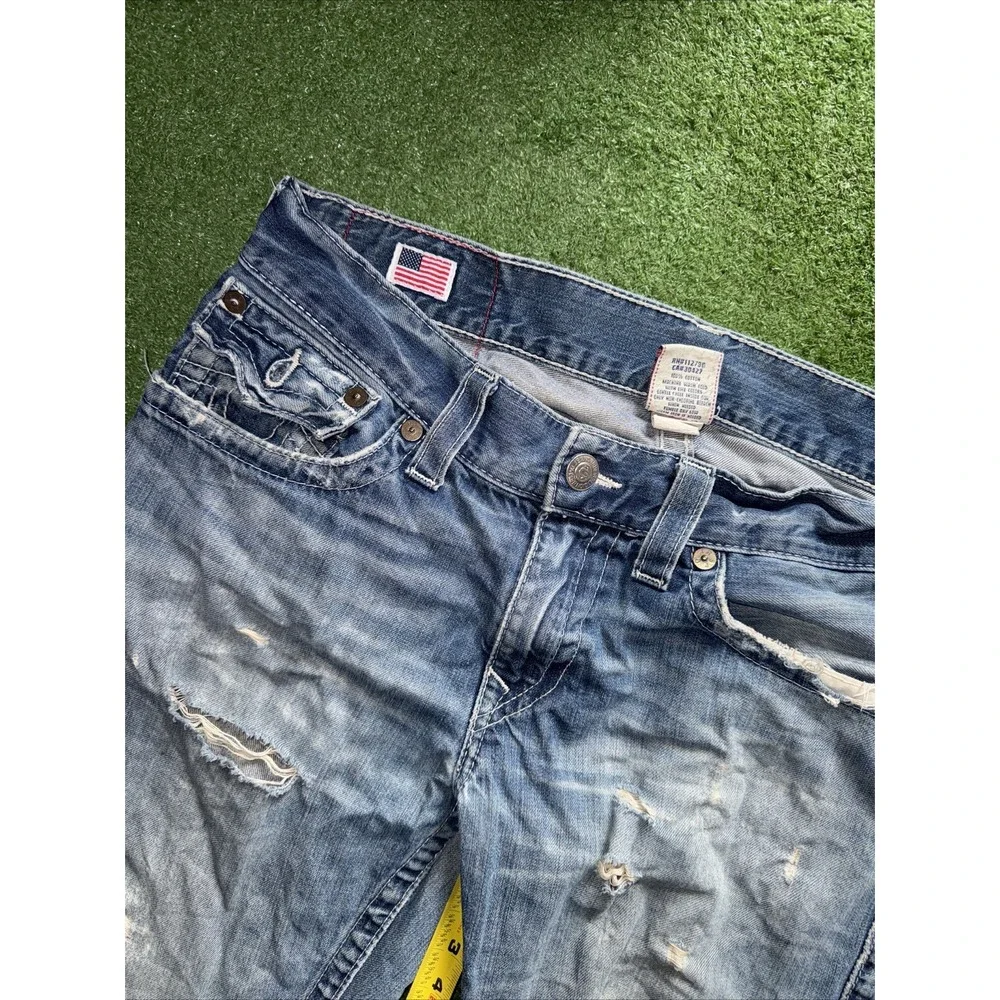 Vintage Y2K True Religion Rainbow Ricky Men's Denim Jeans Made‎ In USA 34x30